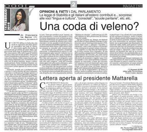 America Oggi 14 febbraio 2016