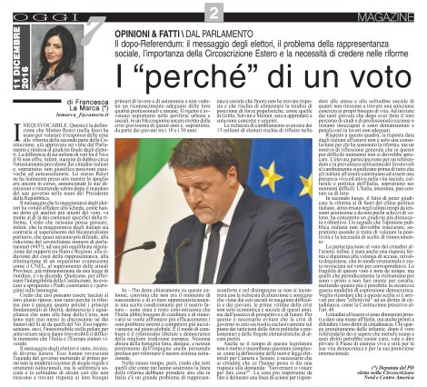 America Oggi 11 dicembre 2016